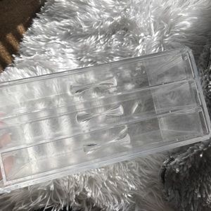 Clear Acrylic Make up holder with 3 drawers